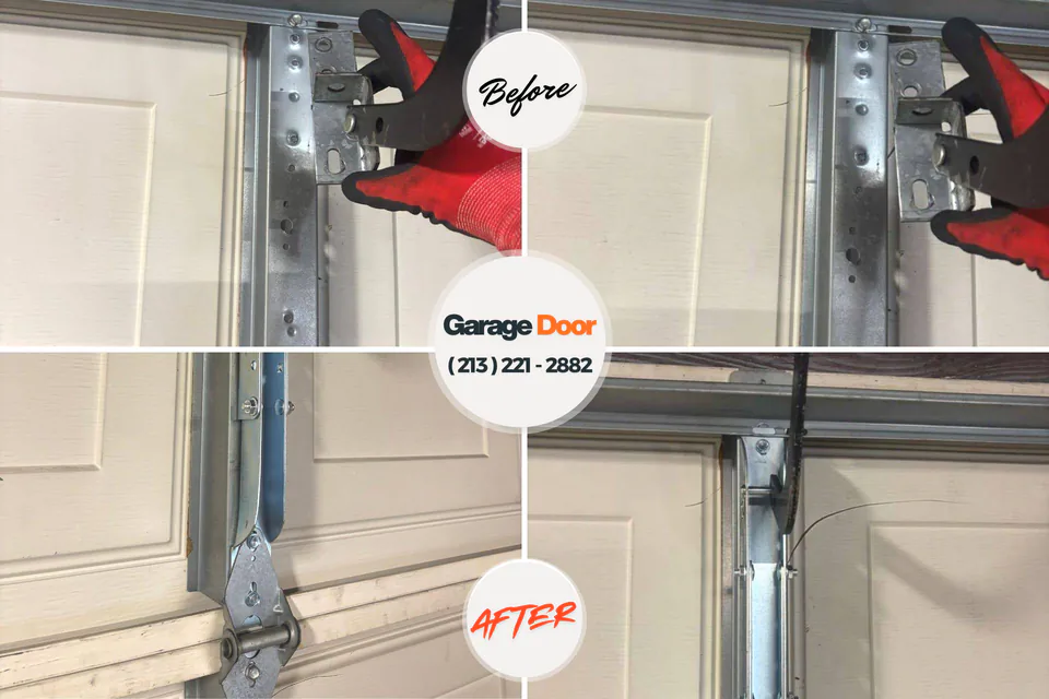 Before and after: garage door repair Jacksonville, NC